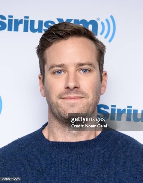 Actor Armie Hammer visits the SiriusXM Studios on November 27, 2017 in New York City.