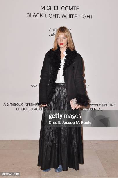 Gaia Trussardi attends Michel Comte, Black Light White Light Opening at Triennale di Milano on November 27, 2017 in Milan, Italy.