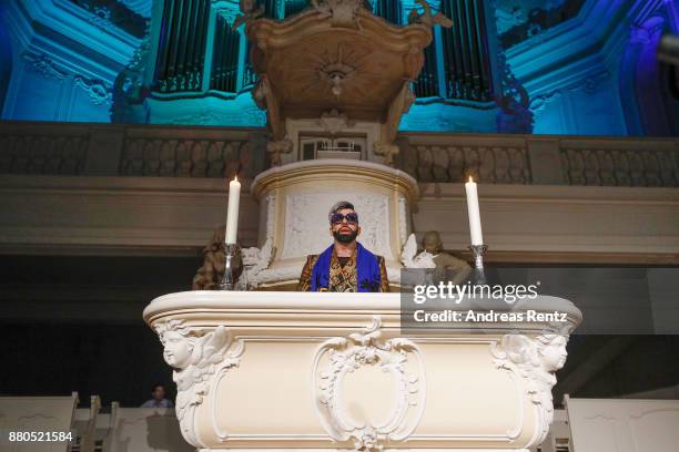 Designer Harald Gloeoeckler gives a christmas sermon in the Ludwigskirche on November 27, 2017 in Saarbruecken, Germany. The event is officially...