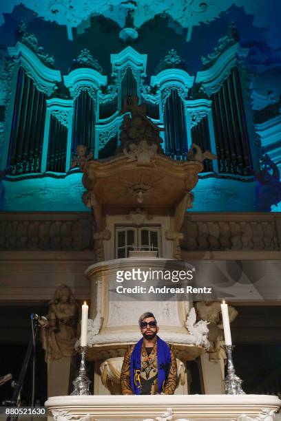 Designer Harald Gloeoeckler gives a christmas sermon in the Ludwigskirche on November 27, 2017 in Saarbruecken, Germany. The event is officially...