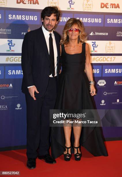 Demetrio Albertini and Uriana Capone attend the Gran Gala Del Calcio 2017 on November 27, 2017 in Milan, Italy.