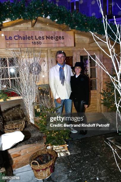 Of Hotel Barriere Dominique Desseigne and Alessandra Sublet attend the Inauguration of the "Chalet Les Neiges 1850" on the terrace of the Hotel...