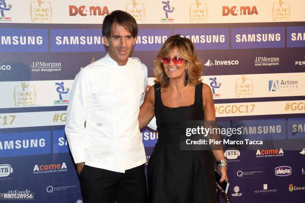 Davide Oldani and Manuela Ronchi attend the Gran Gala Del Calcio 2017 on November 27, 2017 in Milan, Italy.