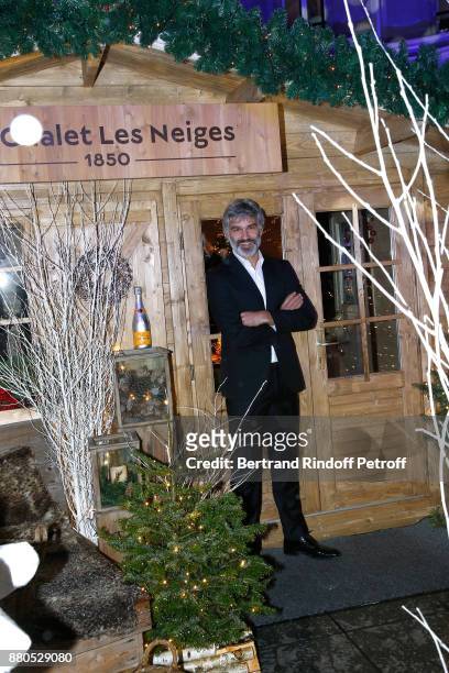 Francois Vincentelli attends the Inauguration of the "Chalet Les Neiges 1850" on the terrace of the Hotel "Barriere Le Fouquet's Paris" on November...