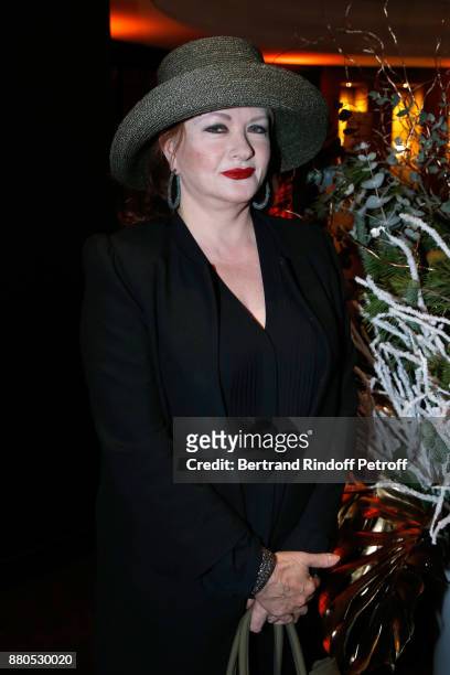 Actress Catherine Jacob attends the Inauguration of the "Chalet Les Neiges 1850" on the terrace of the Hotel "Barriere Le Fouquet's Paris" on...