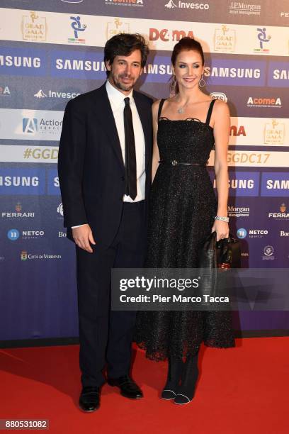 Demetrio Albertini and Uriana Capone attend the Gran Gala Del Calcio 2017 on November 27, 2017 in Milan, Italy.