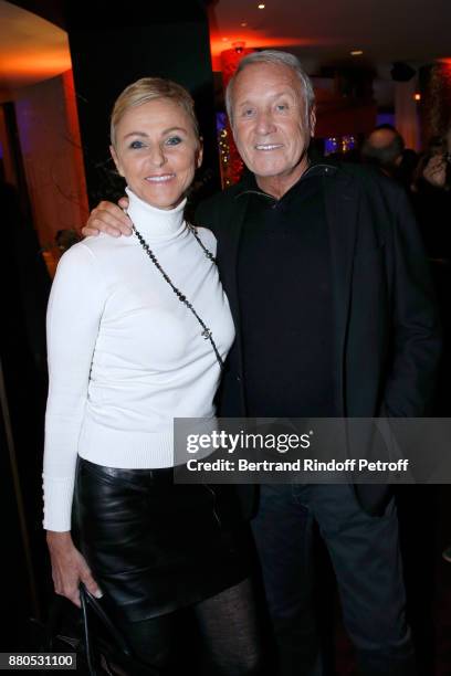 Yves Renier and his wife Karin attend the Inauguration of the "Chalet Les Neiges 1850" on the terrace of the Hotel "Barriere Le Fouquet's Paris" on...