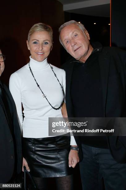 Yves Renier and his wife Karin attend the Inauguration of the "Chalet Les Neiges 1850" on the terrace of the Hotel "Barriere Le Fouquet's Paris" on...