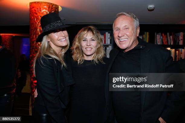 Estelle Lefebure, Mathilde Seigner and Yves Renier attend the Inauguration of the "Chalet Les Neiges 1850" on the terrace of the Hotel "Barriere Le...