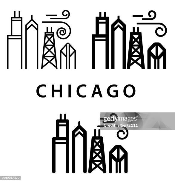 stockillustraties, clipart, cartoons en iconen met chunky chicago illustratie - chicago