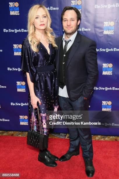 Caitlin Mehner and Danny Strong attend IFP's 27th Annual Gotham Independent Film Awards on November 27, 2017 in New York City.
