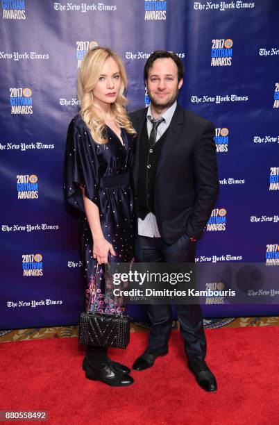 Caitlin Mehner and Danny Strong attend IFP's 27th Annual Gotham Independent Film Awards on November 27, 2017 in New York City.