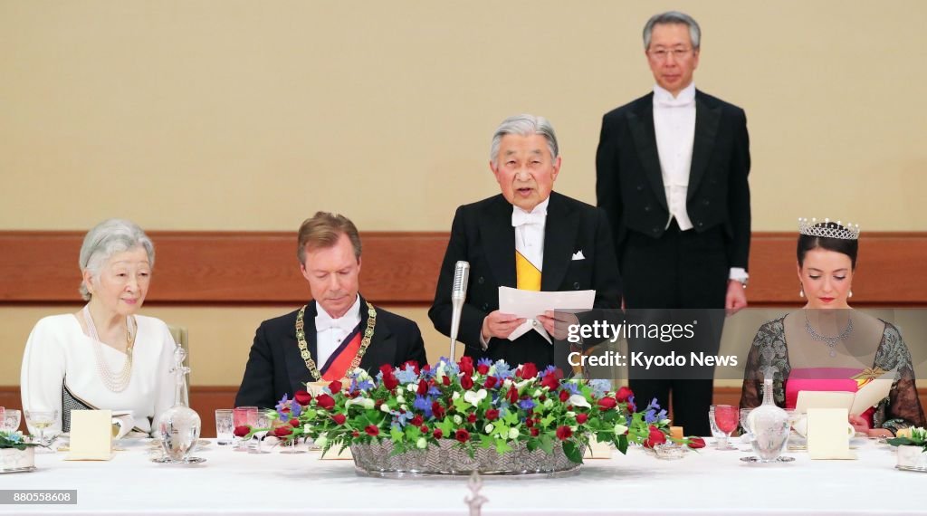Emperor, empress host banquet for Luxembourg grand duke
