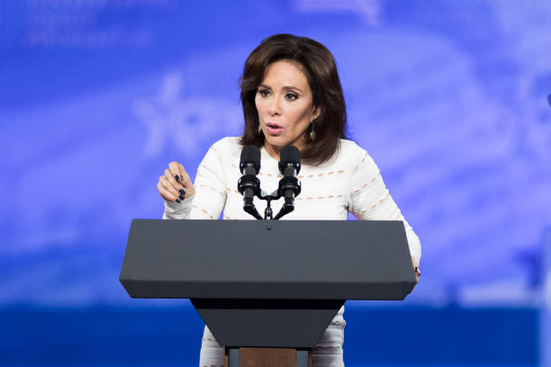 Jeanine Pirro speaking at the American Conservative Union's 2017 Conservative Political Action Conference .