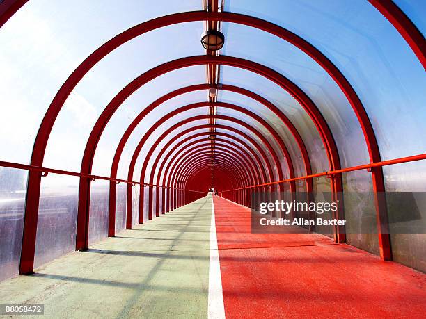 footbridge - symmetry stock pictures, royalty-free photos & images