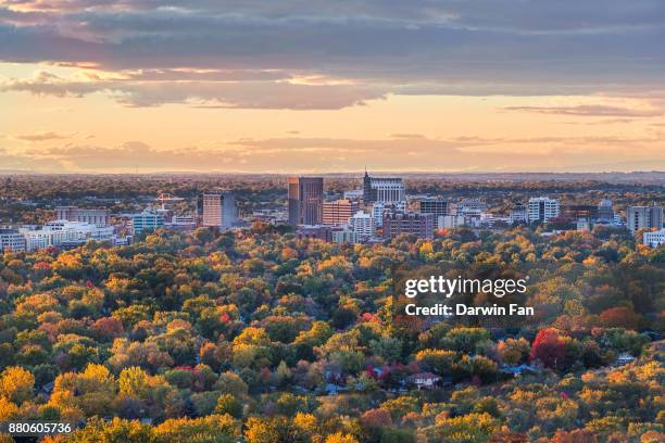 boise skyline fall - boise stock pictures, royalty-free photos & images