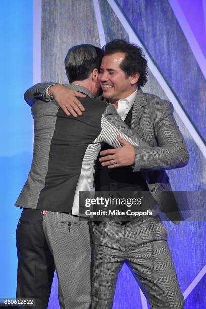 John Cameron Mitchell and John Leguizamo speaks onstage during IFP's 27th Annual Gotham Independent Film Awards on November 27, 2017 in New York City.