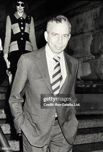 Publisher S.I. Newhouse Jr. And editor Anna Wintour attending "Diana Vreeland Sculpture Exhibit" on November 6, 1989 at the Sculpture Garden at the...