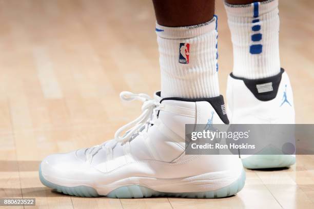 Sneakers of Terrence Ross of the Orlando Magic during the game against the Indiana Pacers on November 27, 2017 at Bankers Life Fieldhouse in...