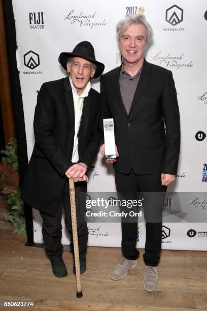 Ed Lachman and David Byrne backstage during IFP's 27th Annual Gotham Independent Film Awards on November 27, 2017 in New York City.