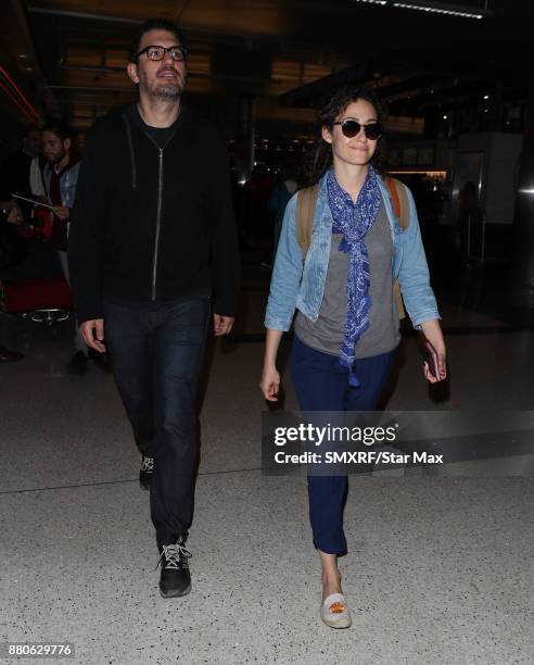 Actress Emmy Rossum and Sam Esmail are seen on November 27, 2017 in Los Angeles, CA.