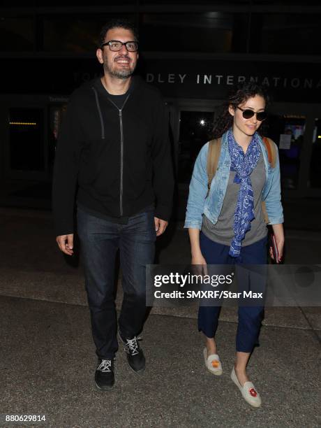 Actress Emmy Rossum and Sam Esmail are seen on November 27, 2017 in Los Angeles, CA.