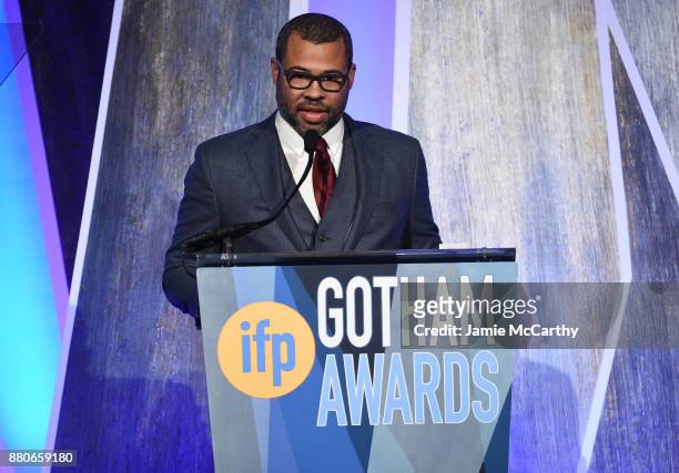 Jordan Peele speaks onstage at the 2017 IFP Gotham Awards at Cipriani Wall Street on November 27, 2017 in New York City.