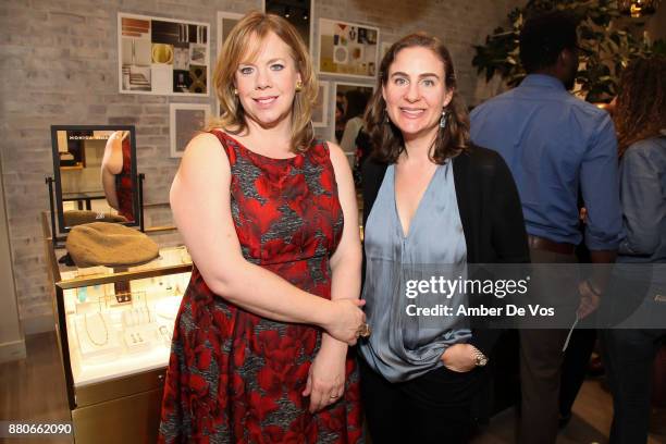 Susan Arndt and Emily Fleisher attend Manhattan Theatre Club Young Patrons event hosted by Monica Vinader and Susan Arndt at Monica Vinader Soho...