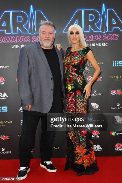 Kyle Sandilands and Imogen Anthony arrives for the 31st Annual ARIA Awards 2017 at The Star on November 28, 2017 in Sydney, Australia.
