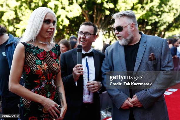 Kyle Sandilands and Imogen Anthony arrive for the 31st Annual ARIA Awards 2017 at The Star on November 28, 2017 in Sydney, Australia.