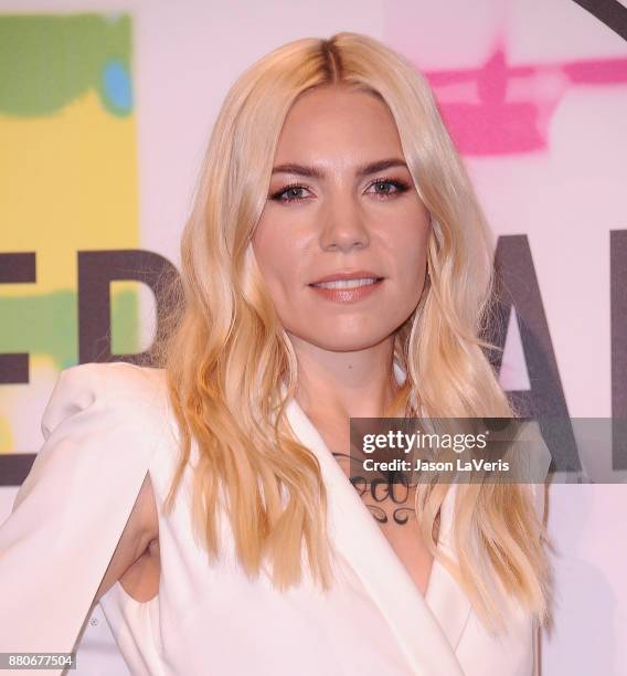 Singer Skylar Grey poses in the press room at the 2017 American Music Awards at Microsoft Theater on November 19, 2017 in Los Angeles, California.