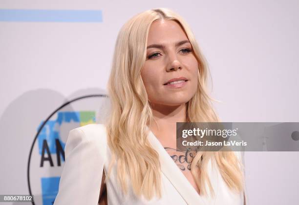 Singer Skylar Grey poses in the press room at the 2017 American Music Awards at Microsoft Theater on November 19, 2017 in Los Angeles, California.