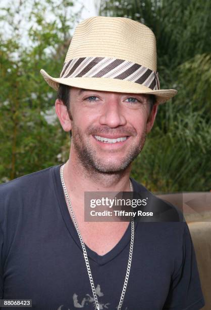 Actor David Faustino wears a Christy's Crown Series hat at Melanie Segal's MTV Movie Awards House Presented by Rev 3 - Day 2 on May 29, 2009 in Los...