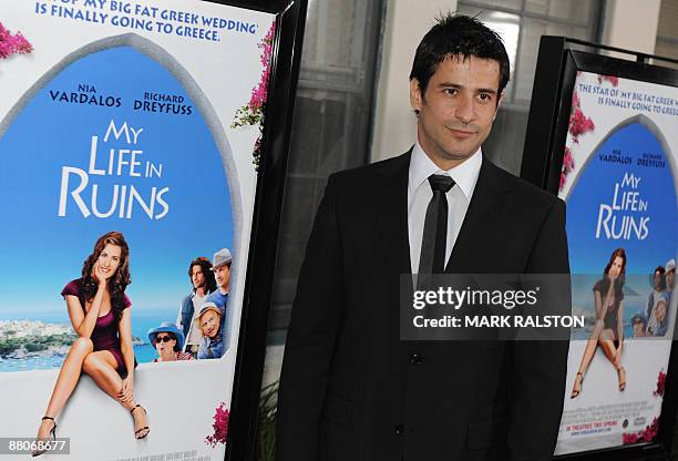 Actor Alexis Georgoulis arrives on the red carpet for the premiere of the film "My Life in Ruins" at the Zanuck Theater in Los Angeles on May 29,...