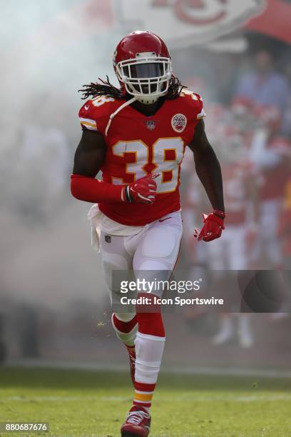 Kansas City Chiefs free safety Ron Parker before a week 12 NFL game between the Buffalo Bills and Kansas City Chiefs on November 26, 2017 at...
