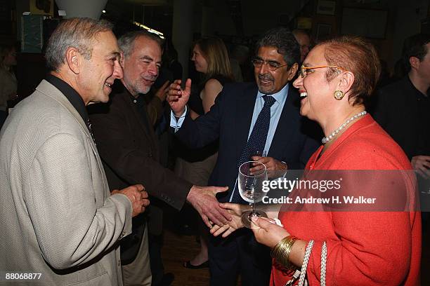 Philip Caputo, Richard Russo, publisher and Editor-in-Chief of Alfred A. Knopf, Ajai Singh "Sonny" Mehta and Lidia Matticchio Bastianich attend a...