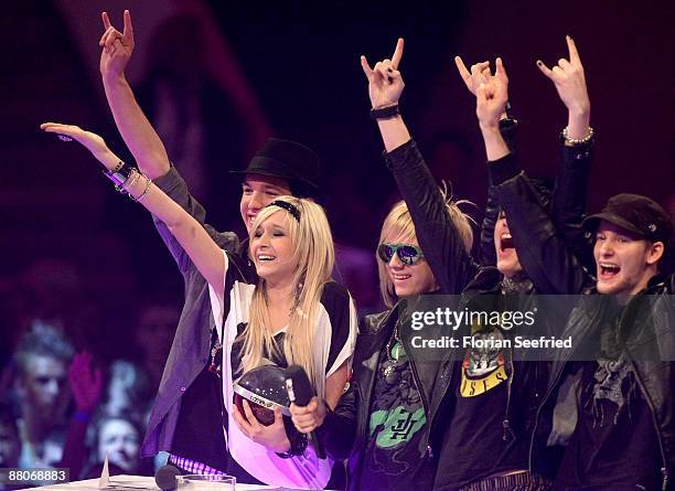 Aloha From Hell attend the Comet 2009 Awards at Koenig Pilsener Arena on May 29, 2009 in Cologne, Germany.