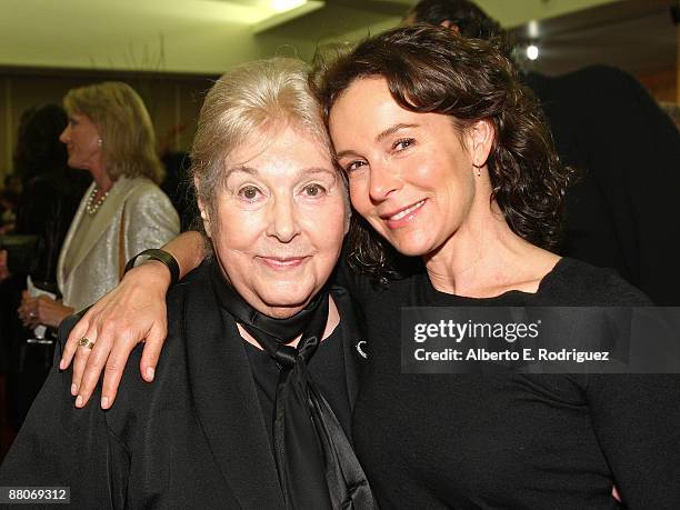 Songwriter Marilyn Bergman and actress Jennifer Grey attend AMPAS' tribute to Alan and Marilyn Bergman on May 29, 2009 in Beverly Hills, California.