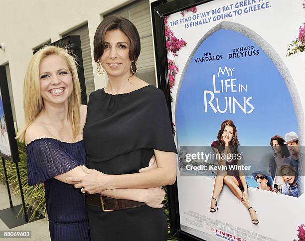 Producers Michelle Chydzik and Nathalie Marciano pose at the premiere of Fox Searchlight's "My Life in Ruins" at the Zanuck Theater on May 29, 2009...