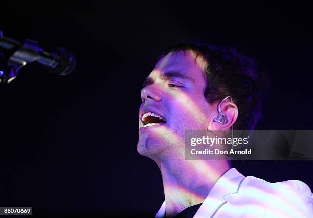 Julian Hamilton of The Presets performs on stage at the Hordern Pavillion on May 30, 2009 in Sydney, Australia.