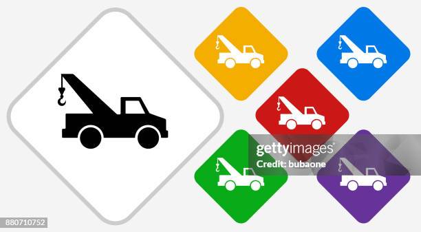 abschleppen von lkw farbe diamant vektor icon - tow truck icons stock-grafiken, -clipart, -cartoons und -symbole