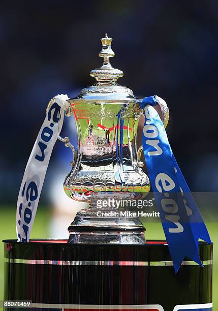 General view of the FA Cup trophy during the FA Cup sponsored by E.ON Final match between Chelsea and Everton at Wembley Stadium on May 30, 2009 in...