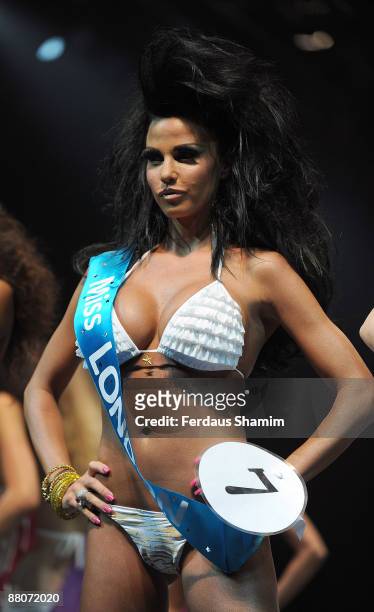 Katie Price walks the catwalk for the second day at The Clothes Show London at ExCel on May 30, 2009 in London, England.