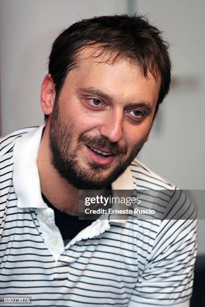 Italian singer Cesare Cremonini looks on during the launch of his book "Le ali sotto ai piedi" at FNAC's bookstore on May 30, 2009 in Rome, Italy.