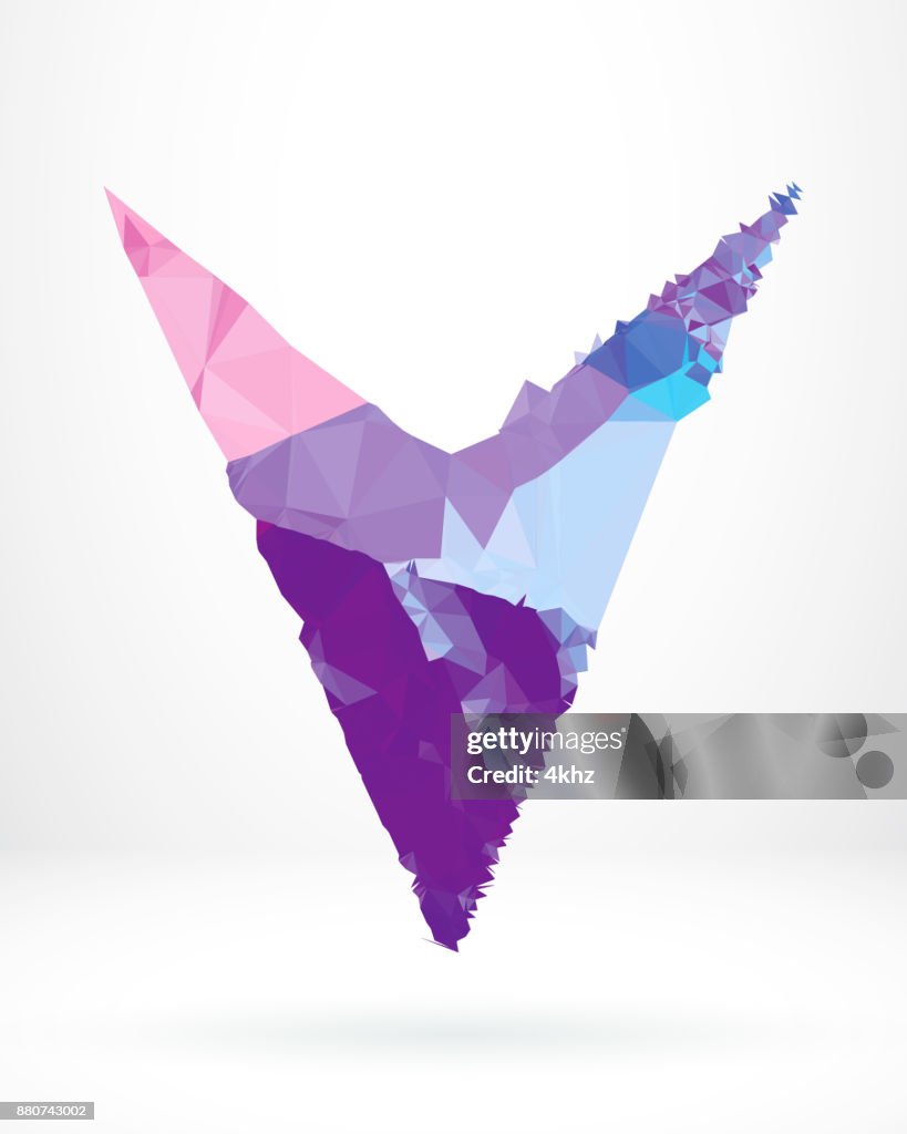 Abstract V Shape Polygon Graphic Design Element High-Res Vector Graphic ...