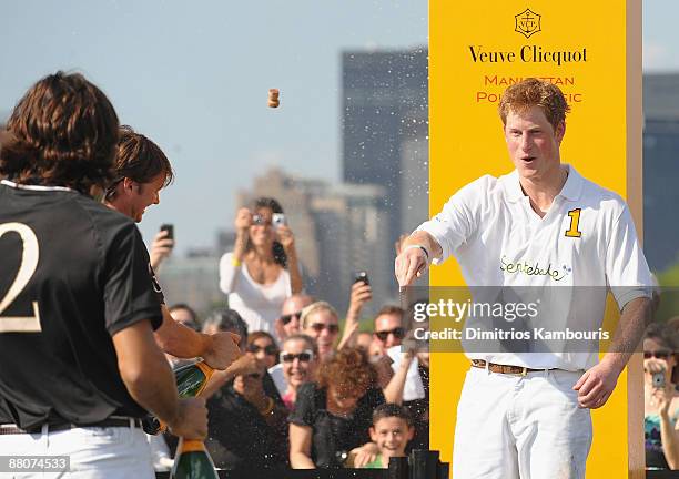 Prince Harry of Wales attends the 2nd Annual Veuve Clicquot Manhattan Polo Classic VIP party on Governors Island on May 30, 2009 in New York City.