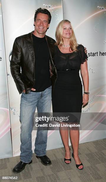 Actors David James Elliot and Natasha Henstridge from the television show "Impact" attend the 2009 Disney & ABC Television Group summer press junket...