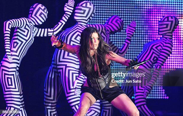 Fergie of Black Eyed Peas performs during the MTV Video Music Awards Japan 2009 at Saitama Super Arena on May 30, 2009 in Saitama, Japan.