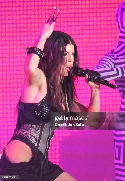 Fergie of Black Eyed Peas performs during the MTV Video Music Awards Japan 2009 at Saitama Super Arena on May 30, 2009 in Saitama, Japan.