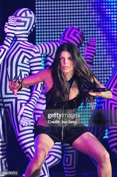 Fergie of Black Eyed Peas performs during the MTV Video Music Awards Japan 2009 at Saitama Super Arena on May 30, 2009 in Saitama, Japan.